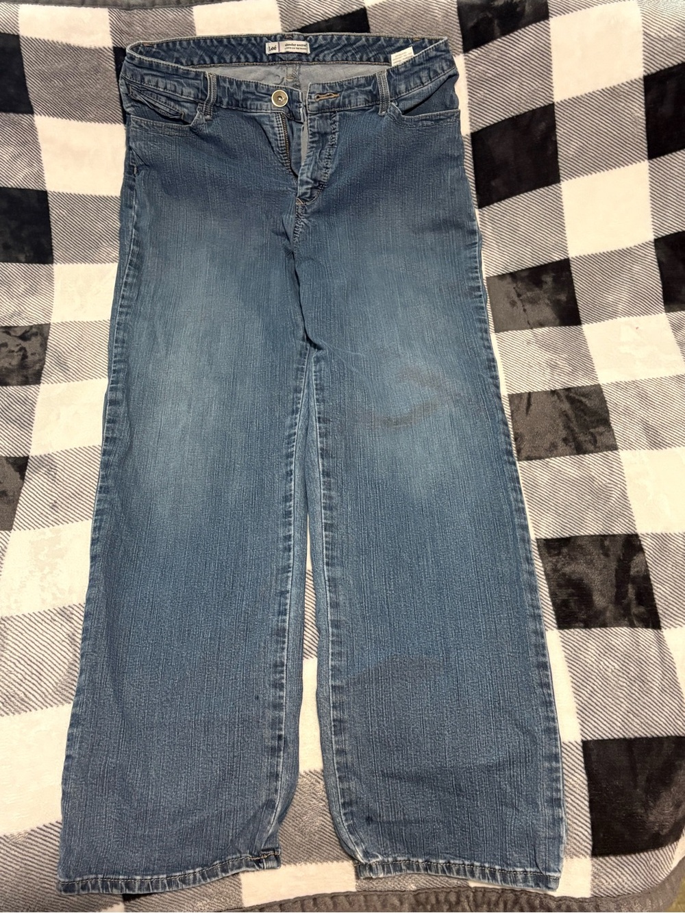 Lee Wide-Leg Jeans in Medium Blue Wash